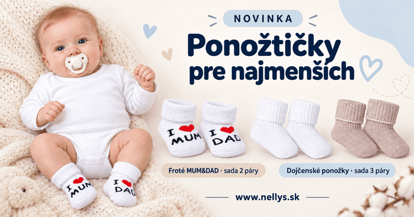 Novinky do detskej výbavy: mušelínové podbradníky a dojčenské ponožky v praktických sadách