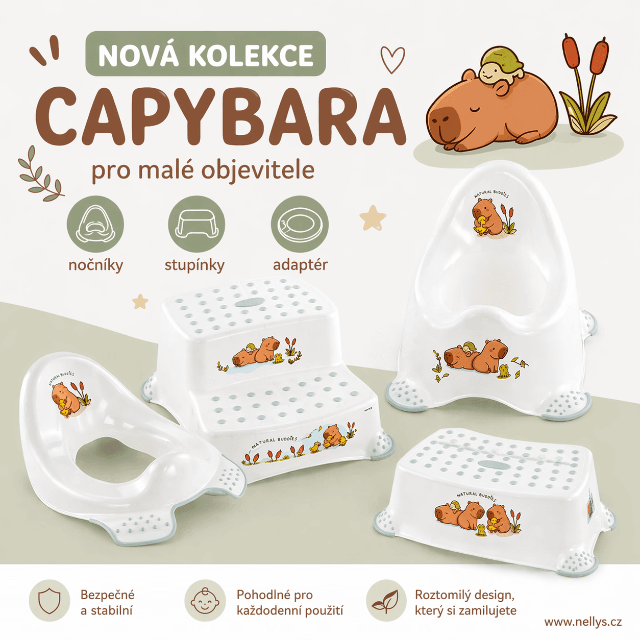 Nová kolekcia Capybara: praktickí pomocníci do kúpeľne pre deti